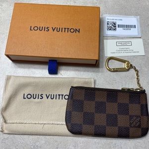 Damier ebene key pouch cles